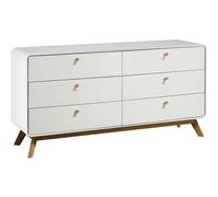 Dorel Home Cassie Chest 3+3Drawers WhiteWhite 150x39x74cm - White