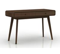Cassie Walnut Effect Desk with 2 Drawers, Brown
