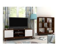 Dorel Home Cassie Tv-Stand With 2 Doors In Walnut Look White