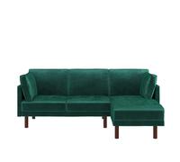 Dorel Clair Sectional Futon Green Velvet, Green