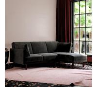 Dorel Home Clair Sectional Sofa Bed In Velvet Black