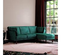 Dorel Home Clair Sectional Sofa Bed In Velvet Green