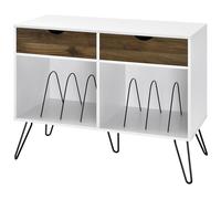 Solstice Anthe Turntable Stand with Drawers - White/Oak, White