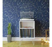 DOREL HOME Concord Turntable Stand - White & Blue, Blue,White