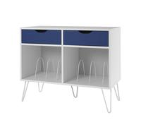 Dorel Home Condord Turntable Stand with 2 Drawers White / Blue - White