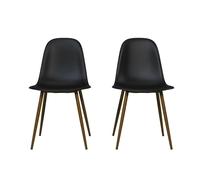 Dorel Home Copley Dining Chair in Plastic Black - 2 pieces