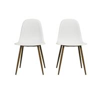 Dorel Home Copley Dining Chair in Plastic White - 2 pieces