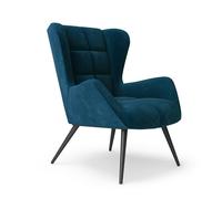 Dorel Alphason Dalton Accent Chair Blue Velvet, Blue