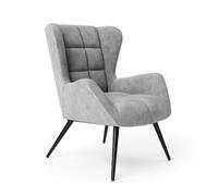 Dorel Alphason Dalton Accent Chair Grey Velvet, Grey