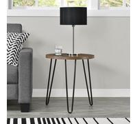 Dorel Home Dhp Owen Small Round End Table In Walnut Look With Metal Legs
