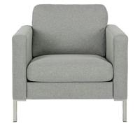 Dorel Home Fabry Armchair in Fabric Grey with Steel Legs