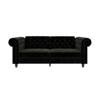 Felix Sofa Bed Chesterfield Button Tufted Velvet Black By Dorel