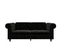 Dorel Felix Chesterfield Sofa Bed Velvet Black, Black