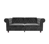 Dorel Felix Chesterfield Sofa Bed Velvet Grey, Grey