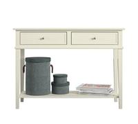 Dorel Franklin 2 Drawer Single Shelf White Console Table - Size: 76 x 104 x 40cm - Wilko