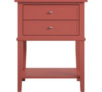 Dorel Franklin 2 Drawer Single Shelf Terracotta Accent Table - Size: 70 x 55 x 39cm - Wilko