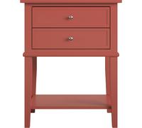 Dorel Franklin Accent Table With 2 Drawers Terracotta, Red