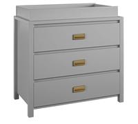 Dorel Home Furnishings Haven 3 DRW Dresser with Changing Topper Dove Grey