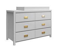 Dorel Home Furnishings Haven 6 DRW Dresser with Changing Topper Dove Grey