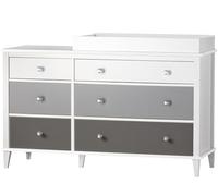 Dorel Home Furnishings Poppy 6 DRW Dresser with Changer White/Grey