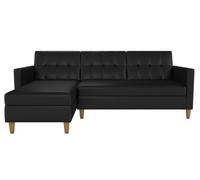 Dorel Home Hartford Sectional Sofa Bed In Pu Black