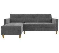Dorel Home Hartford sectional sofa bed with storage in grey fabric - Grey