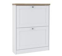 Dorel Home HEIDE Shoe Chest 2 flap White Sonamic Oak - White
