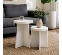 Dorel Home Liam Round End Tables 2-Pack Plaster