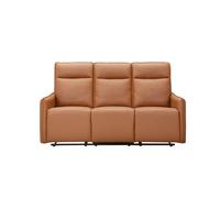 Dorel Home Lugo 3 Seater Sofa With 2 Manual Recliner In Cognac Pu