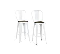 Dorel Home Luxor Counter Stool in Metal White - 2 pieces - White