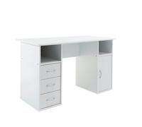 Dorel Home Maryland Desk with 3 Drawers and 1 Door White - White