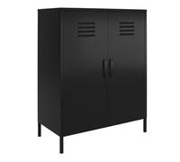 Dorel Home Mission District Metal Cabinet With 2 Doors Black