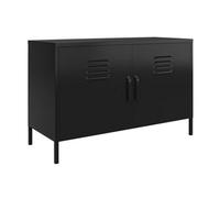 Dorel Home Mission District Wide Metal Cabinet With 2 Doors Black