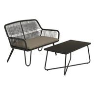 Dorel Home Novogratz Marli Outdoor Loveseat Coffee Table Gray