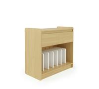 Dorel Home Oslo Plus Turntable Stand Light Oak / White - White