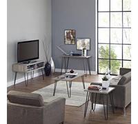 Dorel Home Owen Retro End Table In Distressed Grey Oak
