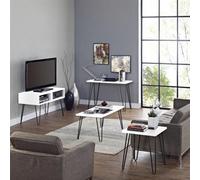 Dorel Home Owen Retro End Table In White / Black Legs