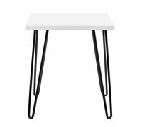 Dorel Home Owen Retro End Table in White / Black Legs - White
