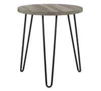 Dorel Home Owen Retro Round End Table in Distressed Grey Oak - Grey