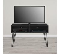 Dorel Home Owen Retro Tv-Stand With 2 Shelves Black Oak