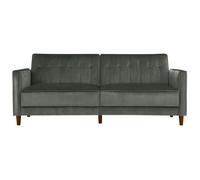 Dorel Pin Tufted Transitional Sofa Bed Grey Velvet, Grey