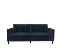 Dorel Pin Tufted Transitional Sofa Bed Blue Velvet, Blue