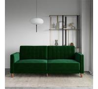 Dorel Home Pin Tufted Transitional Sofa Bed Velvet Green