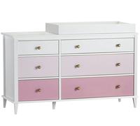 Dorel Home Poppy 6 DRW Dresser with Changer White/Pink - White