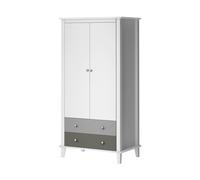 Dorel Home Poppy Wardrobe with 2 Drawers 2 Doors White/Grey - White