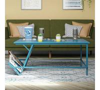 Dorel Home Regal Coffee Table in Metal Blue - Blue