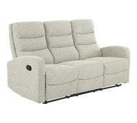 Dorel Home Rena 3-Seater Manual Recliner Sofa (Natural Fabric) - Grey
