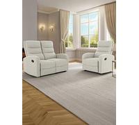 Dorel Home Lugo Recliner With Manual Function In Natural Linen Look