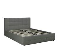 Dorel Home Rose Bed with Storage Fabric Grey - Double