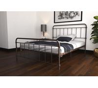 Dorel Home Wallace Metal Bed Bronze Look, Double